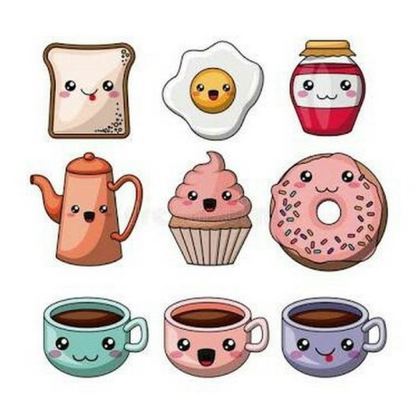 Кавайные предметы и еда