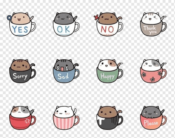 Котик в кружке для срисовки