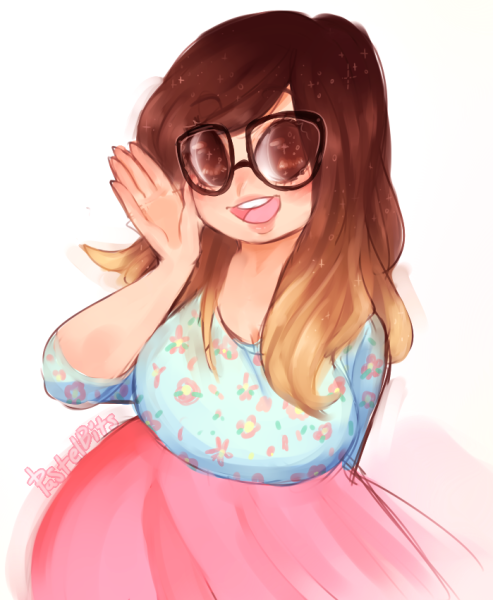 Полная девушка арт