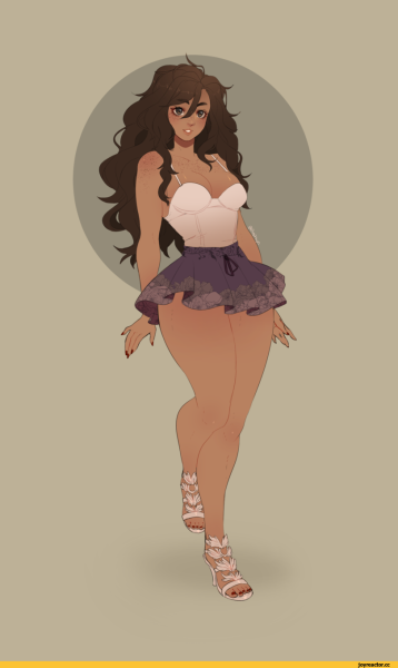 Полненькая девушка арт