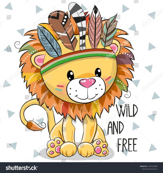 Милый Лев рисунок