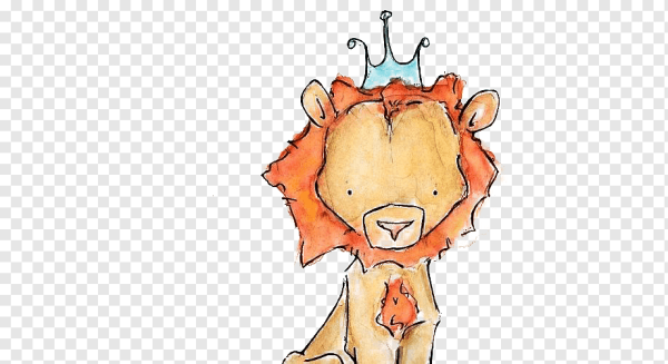 Львенок рисунок акварелью