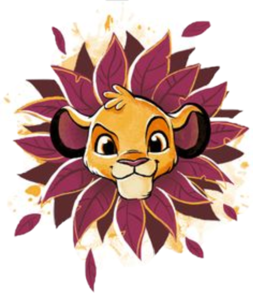 Симба в листьях