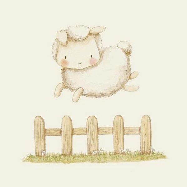 Барашек нарисованный милый