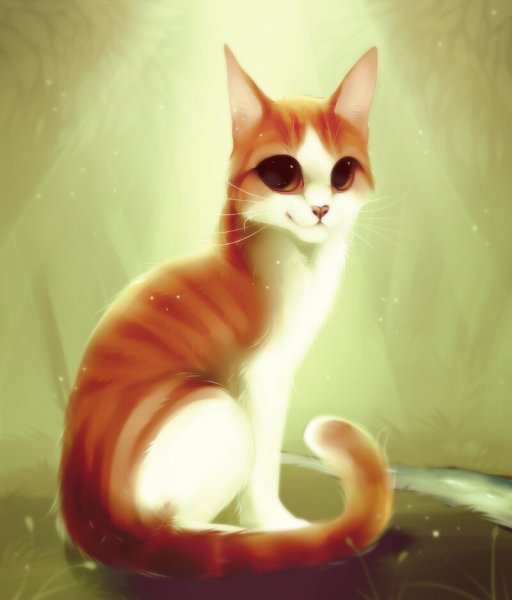 Рыжий котенок акварель