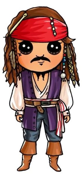 Джек Воробей арт Чиби