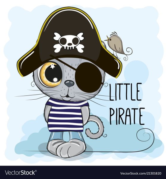 Милый котик пират