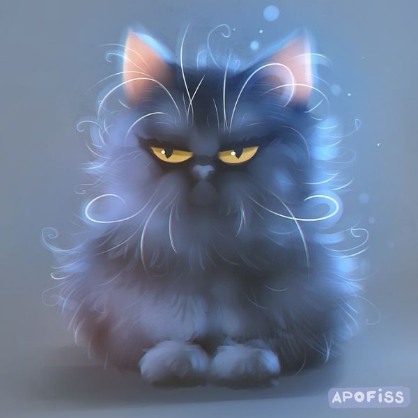 Злой котик арт