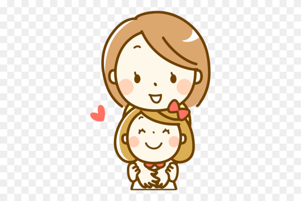 Стикер мама обнимает дочку