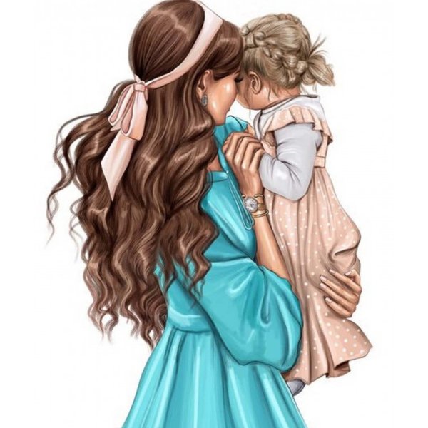 Мама и дочка арт