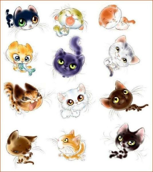 Милые мультяшные котята