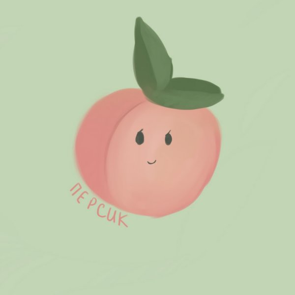 Персик в мультяшном виде