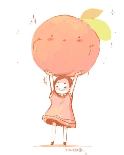 Девочка персик арт