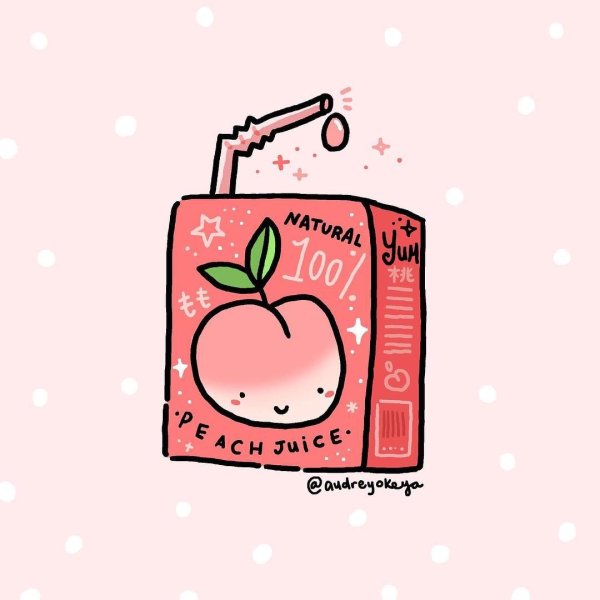 Персик арт милый