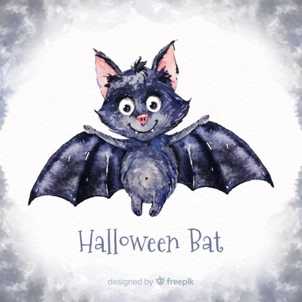 Акварельная летучая мышка