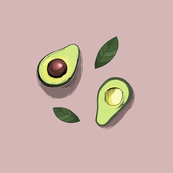 Рисунки лёгкие маленькие авокадо