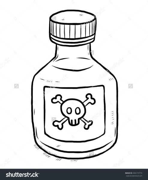 Бутылка с ядом раскраска