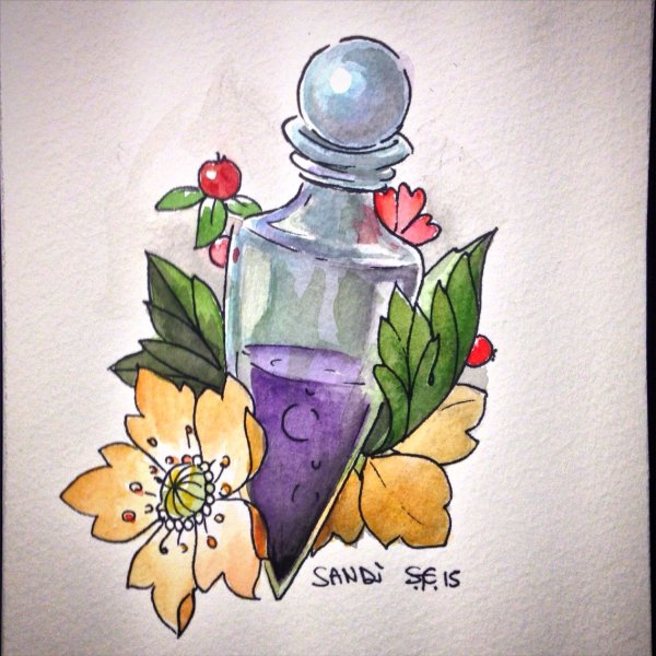 Эскиз тату бутылка