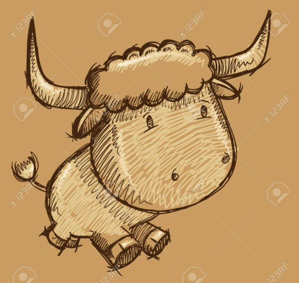 Нарисовать милого быка