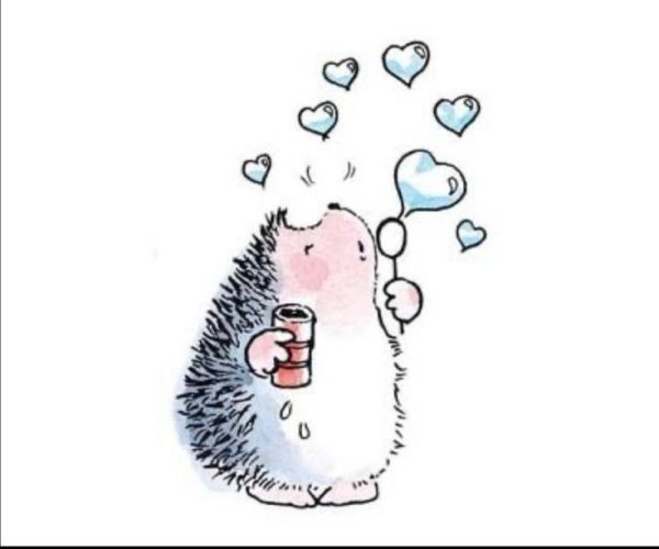 Ежик с мыльными пузырями