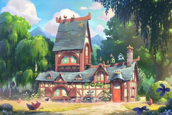 Милый домик мультяшный