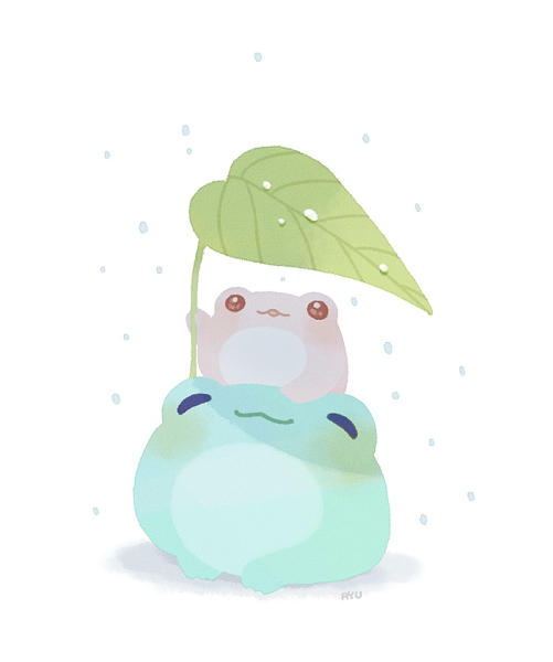 Frog милые рисунки на грибе