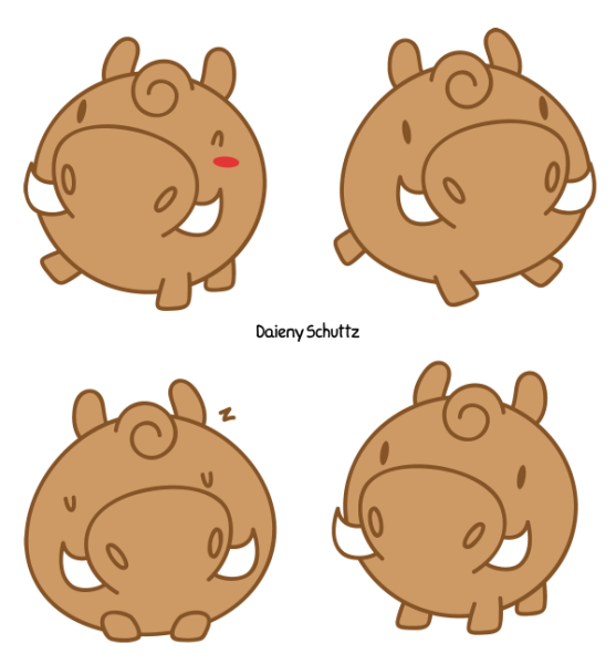 Кабан рисунок милый