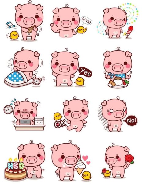 Кабанчик нарисованный смешной