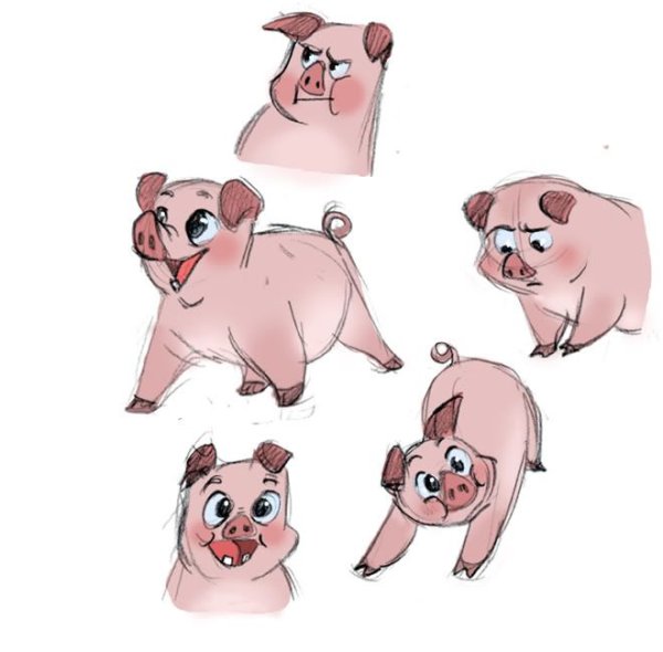 Свинка для срисовки