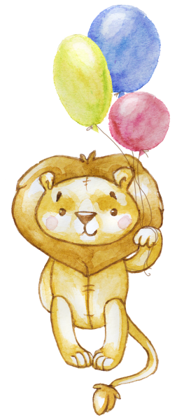 Львенок милый акварель