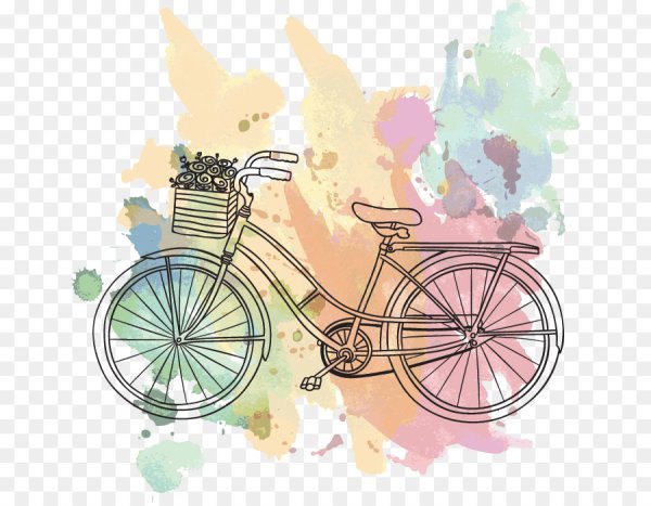 Велосипед с цветами трафарет