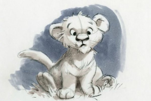Львенок рисунок карандашом
