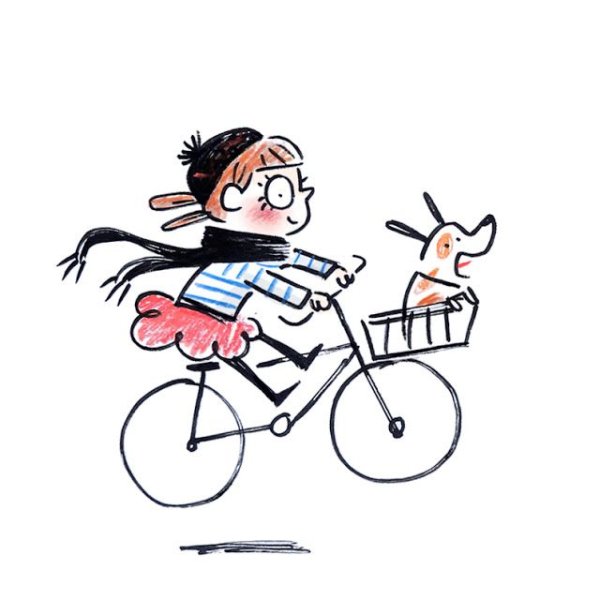 Девочка на велосипеде иллюстрация