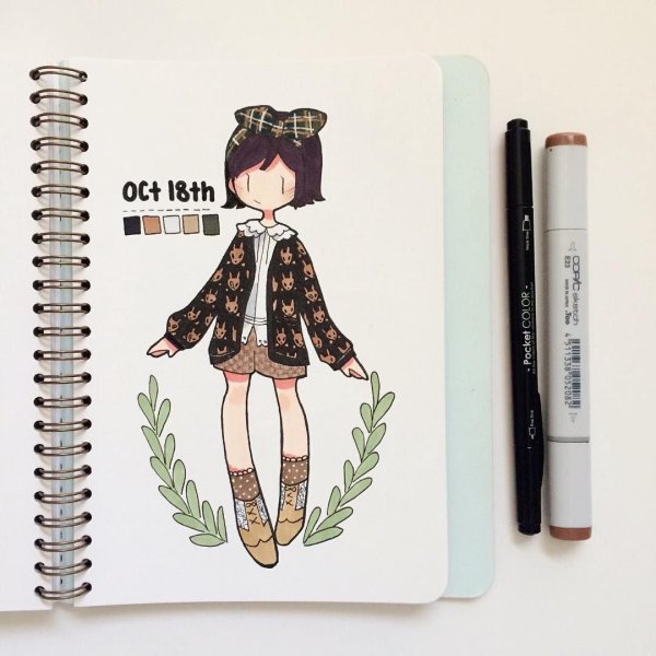 Рисунки для скетчбука девочки легко