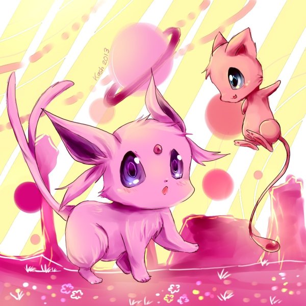 Покемон Мью и эспеон