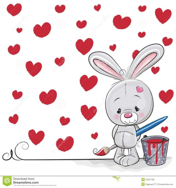 Зайка с сердечком картинки