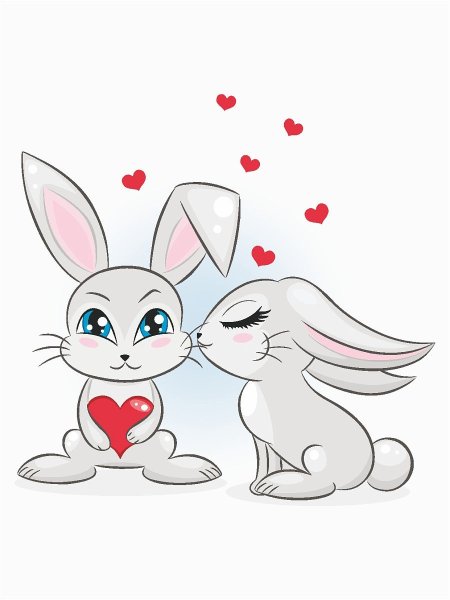 Нарисовать зайчика с сердечком