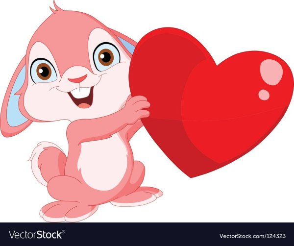 Заяц с сердечком мультяшный