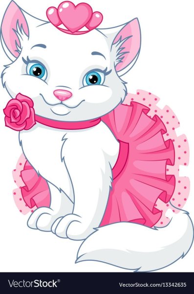 Кошка в платье мультяшная