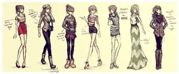 Стили рисования в полный рост