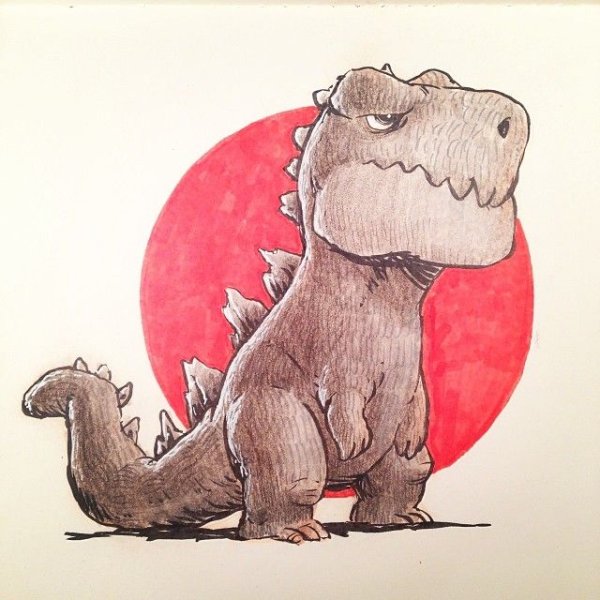 Лёгкий рисунок динозаврика