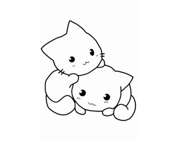 Раскраски котята Каваи
