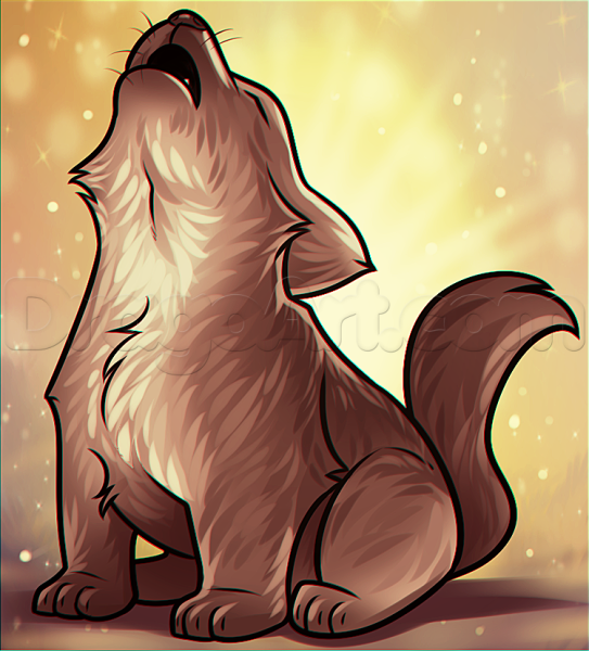 Волчонок воет на луну