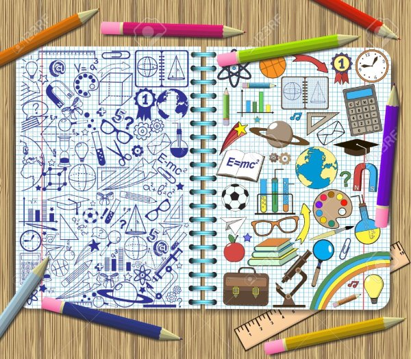 Украшение школьной тетради внутри