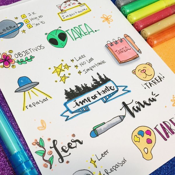 Буллет джорнал Doodles