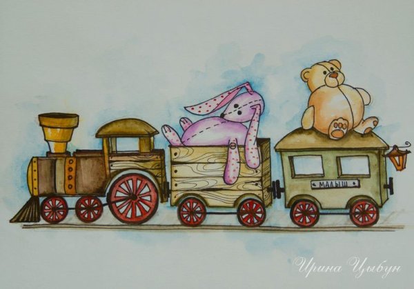 Паровозик рисунок