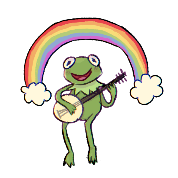 Лягушка с радугой