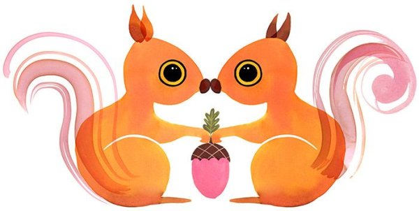 Иллюстрация Белочка с сердечком