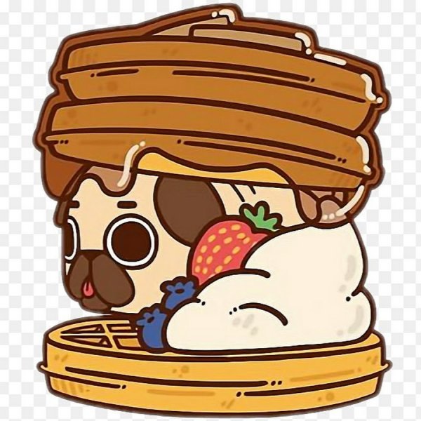 Кавайные мопсы в еде