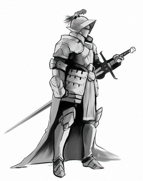 Нарисованный смешной рыцарь